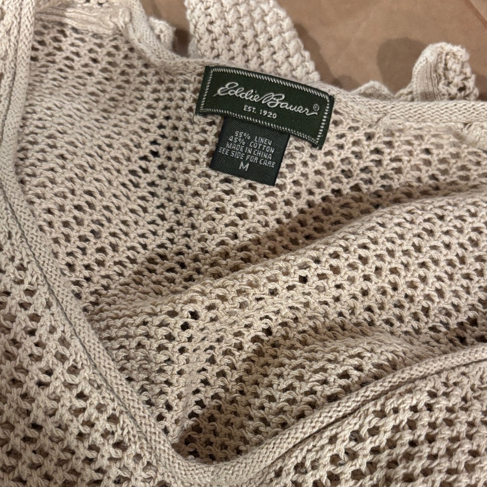 Eddie Bauer Women's Beige V-Neck Sweater
